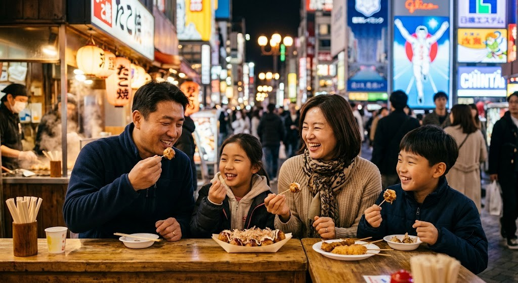 여러 메뉴를 조금씩 나눠 먹으니 식비 부담은 줄이고 오사카 먹거리는 다양하게 즐길 수 있었어요.